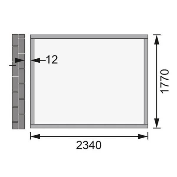 Bevtoft model 2 redskabsskur til montage op ad husmur i ubehandlet p 4,18m2
