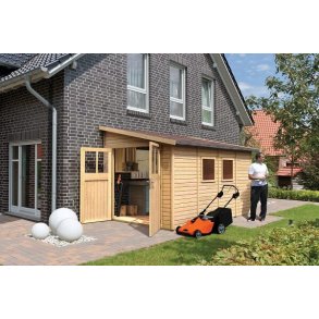 Bevtoft model 4 redskabsskur til montage op ad husmur i ubehandlet p 8,27m2