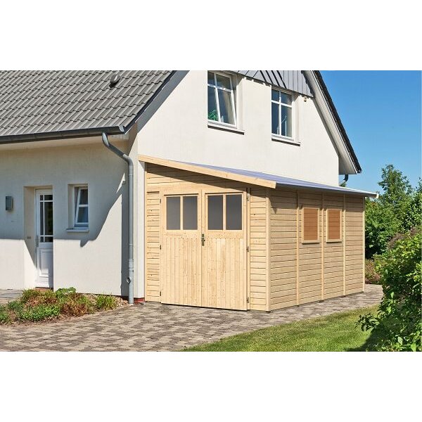 Bevtoft model 4 redskabsskur til montage op ad husmur i ubehandlet p 8,27m2