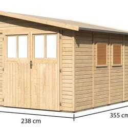 Bevtoft model 4 redskabsskur til montage op ad husmur i ubehandlet p 8,27m2