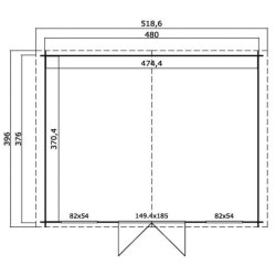 Ubby 380 redskabsskur NY / havehus i ubehandlet p 17,7m2