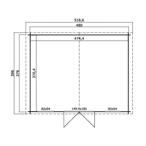Ubby 380 redskabsskur NY / havehus i ubehandlet p 17,7m2