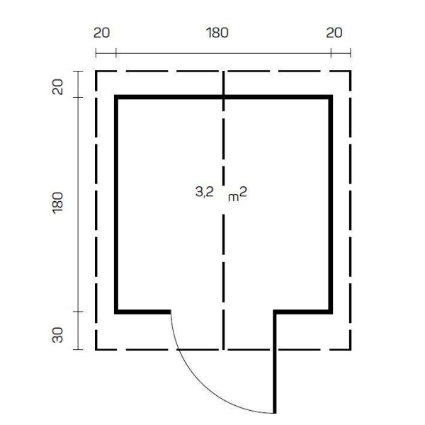 Bjert redskabsskur p 3,2m2 i ubehandlet tr