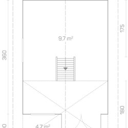 Bogense havehus med hems i ubehandlet tr p 14,4m2
