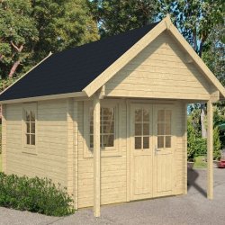 Bogense havehus med hems i ubehandlet tr p 14,4m2