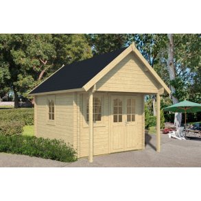 Bogense havehus med hems i ubehandlet tr p 14,4m2