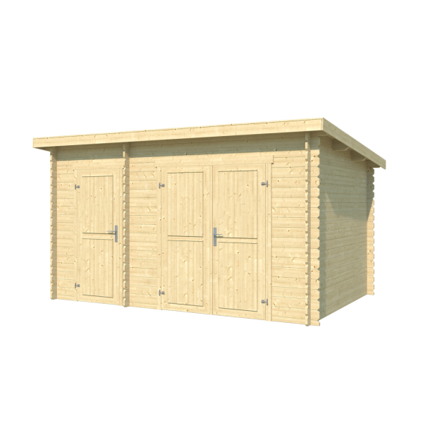 Redskabsskur Borup 9 m&sup2; med 2 rum, enkelt- og dobbeltdr - Guldklasse