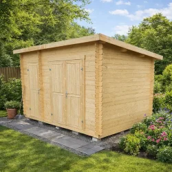 Redskabsskur Borup 9 m� med 2 rum, enkelt- og dobbeltd�r - Guldklasse