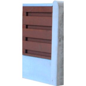 Brddehegn vandret, trykimp. Gran teakmalet 189x60cm (90cm over jord)