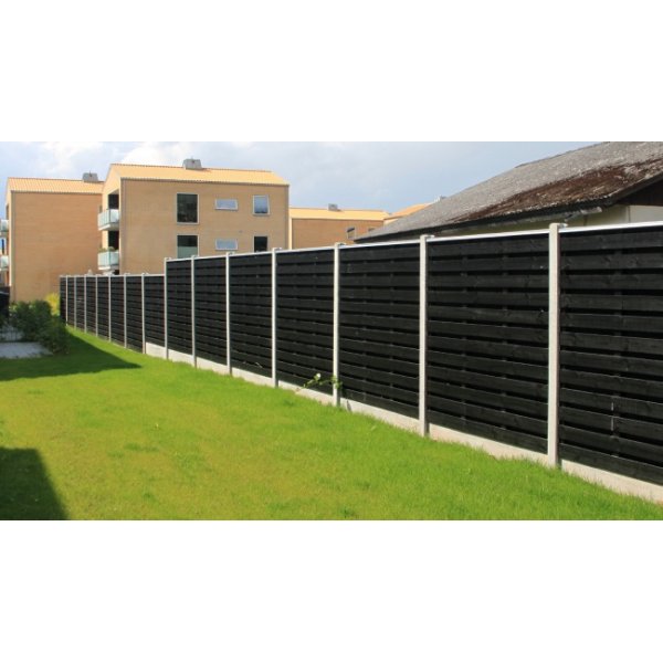 Brddehegn vandret, trykimp. Gran sortmalet 189x150cm (180cm over jord)