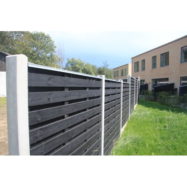 Brddehegn vandret, trykimp. Gran sortmalet 189x150cm (180cm over jord)