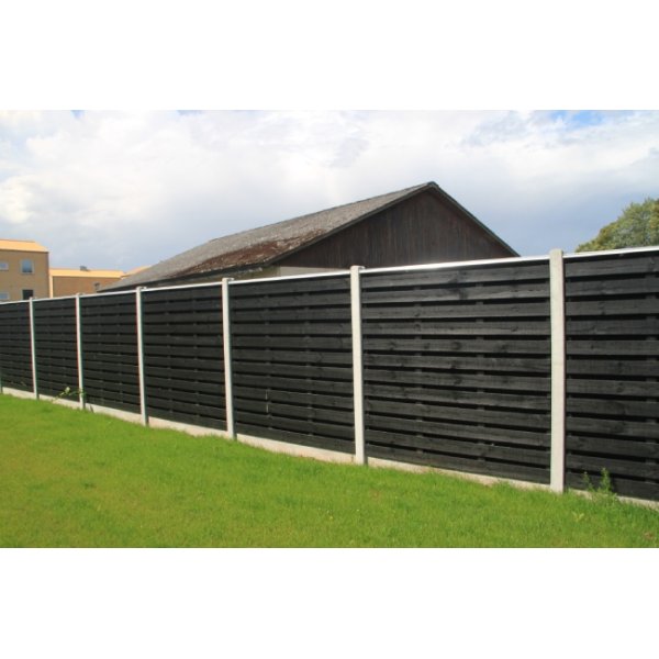 Brddehegn vandret, trykimp. Gran sortmalet 189x150cm (180cm over jord)