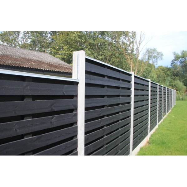 Brddehegn vandret, trykimp. Gran sortmalet 189x150cm (180cm over jord)