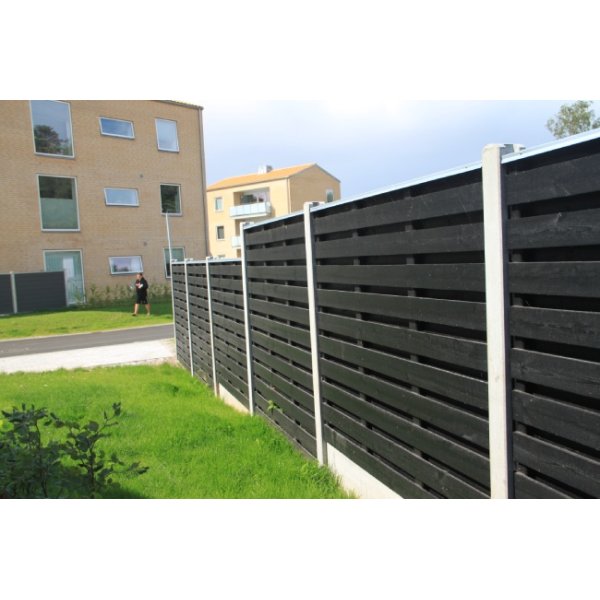 Brddehegn vandret, trykimp. Gran sortmalet 189x150cm (180cm over jord)