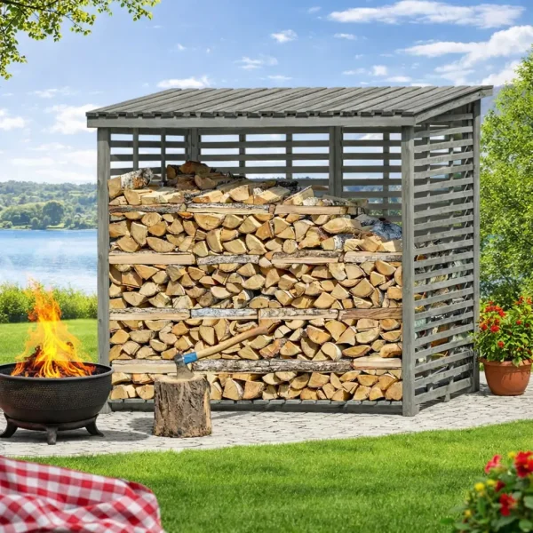 Br�ndeskur model 6 stor � i gr� trykimpr�gneret tr�