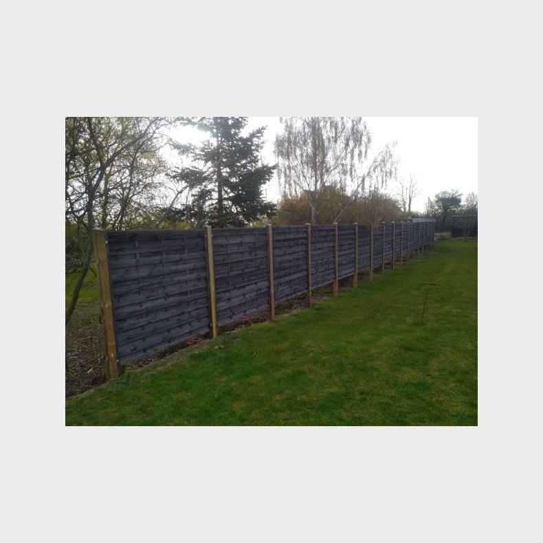 Lukket lamelhegn i gr 180x180cm - model Bramming 