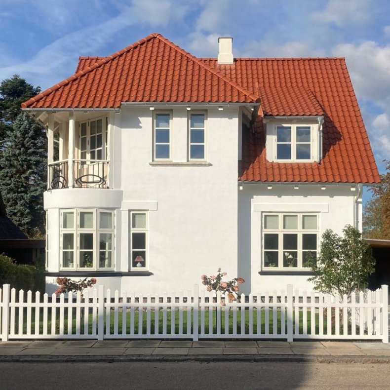 PVC Skagen hegn bue nedad og brede stave i 180x80cm 