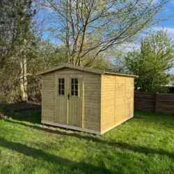 Slvklasse: Redskabsskur i elementer &#150; model Br&uuml;gge 8,5 m&sup2;