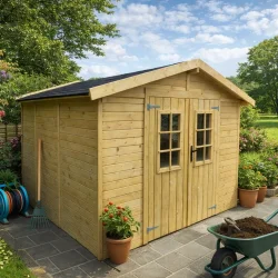 Redskabsskur i elementer  model Br&uuml;gge 6,3 m&sup2; - S�lvklasse