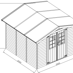 Redskabsskur i elementer &#150; model Br&uuml;gge 6,3 m&sup2; - Slvklasse