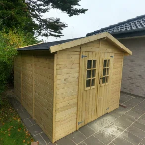 Redskabsskur i elementer  model Brgge 6,3 m - Slvklasse