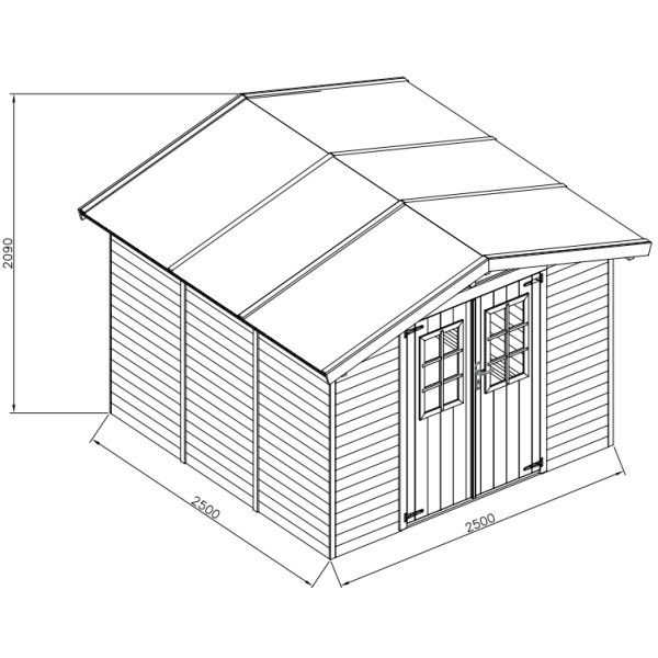Redskabsskur i elementer &#150; model Br&uuml;gge 6,3 m&sup2; - Slvklasse