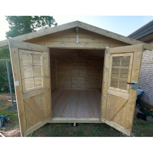 Redskabsskur i elementer &#150; model Br&uuml;gge 6,3 m&sup2; - Slvklasse