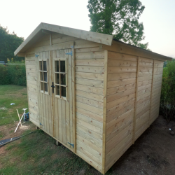 Redskabsskur i elementer &#150; model Br&uuml;gge 6,3 m&sup2; - Slvklasse