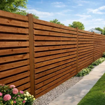 Plankev�rk i brunt trykimpr�gneret tr� model Fr�slev - Guldklasse