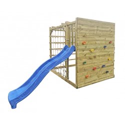 Carlo klatrestativ / legeplads m. rutsjebane, klatrevg, klatrestige, armgang og mere