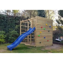 Carlo klatrestativ / legeplads m. rutsjebane, klatrevg, klatrestige, armgang og mere