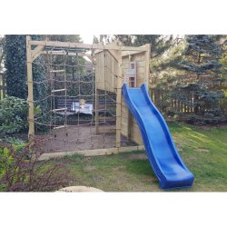 Carlo klatrestativ / legeplads m. rutsjebane, klatrevg, klatrestige, armgang og mere