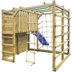 Carlo klatrestativ / legeplads m. rutsjebane, klatrevg, klatrestige, armgang og mere