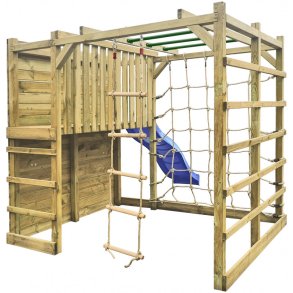 Carlo klatrestativ / legeplads m. rutsjebane, klatrevg, klatrestige, armgang og mere