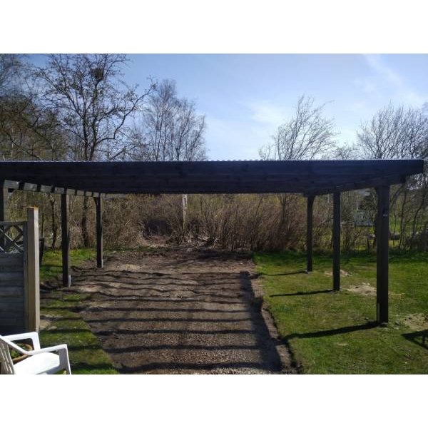 Slvklasse: Jmkiil dobbeltcarport med fladt tag i gr 603x505cm (BxL)