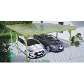 Dobbeltcarport med fladt tag – model “Bov” 500x510 cm - Bronzeklasse