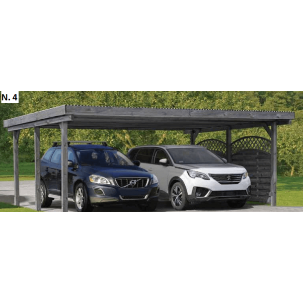 Bravo carporte med fladt tag