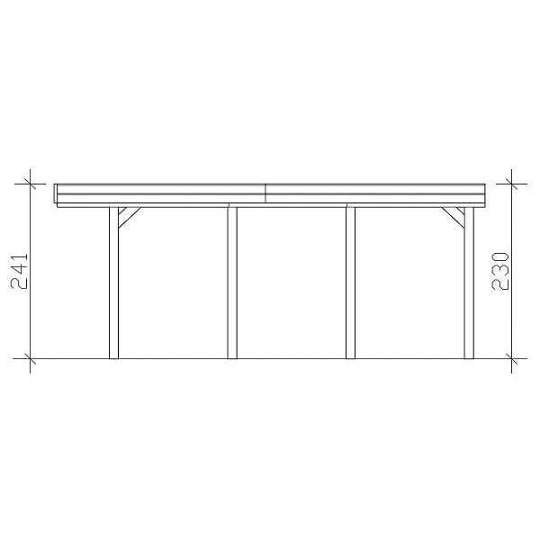 Platinklasse: Hjemsted Premium enkeltcarport med fladt tag 314x555cm (BxL)