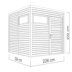 Cubo havehus model 2 p 5,1m2 i grundmalet gr