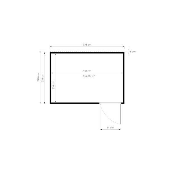 Cubo havehus model 3 på 7,65m2 i ubehandlet træ