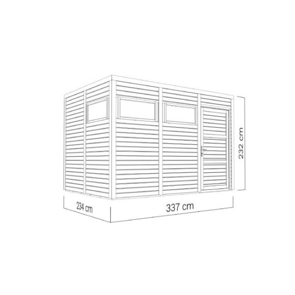 Cubo havehus model 3 på 7,65m2 i ubehandlet træ