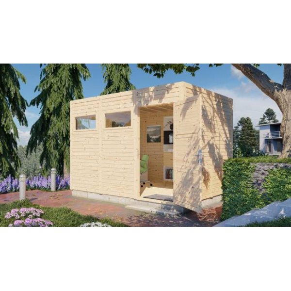 Cubo havehus model 3 på 7,65m2 i ubehandlet træ