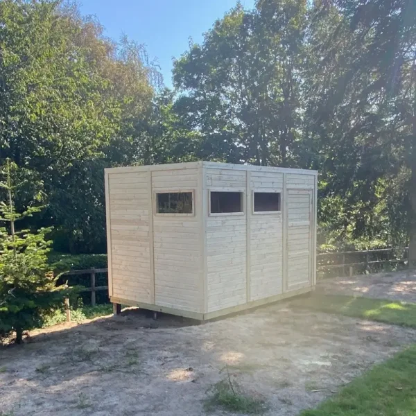 Cubo havehus model 3 på 7,65m2 i ubehandlet træ