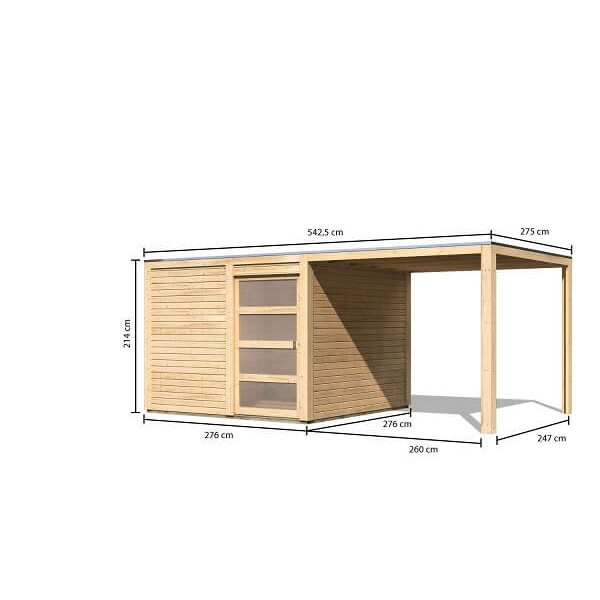 Havehus Cubus model 2 i ubehandlet på 7,7m2 + udhæng