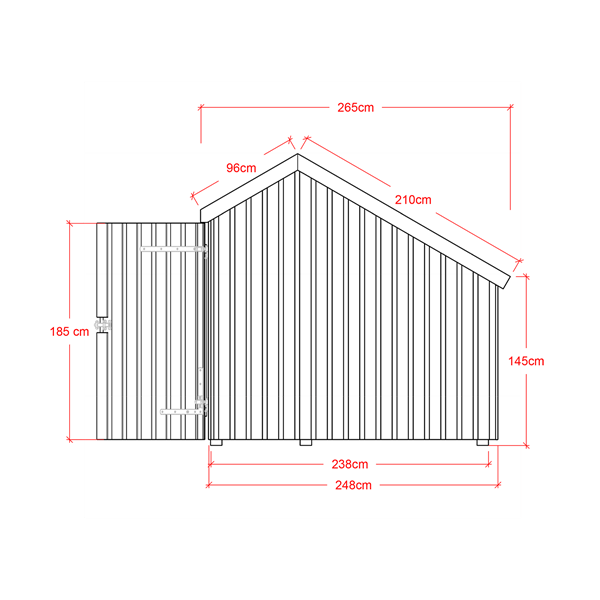 Guldklasse: Cykelskur med dobbeltdr p 5,7m2