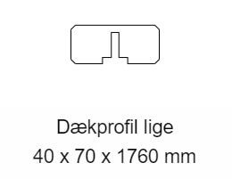 Hjemsted plank dkprofil i lrk 40x70x1760mm