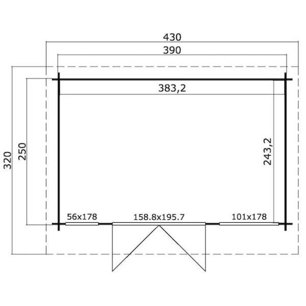 Dalby havehus i ubehandlet på 9,3m2