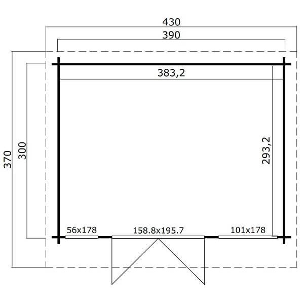Dalby havehus model 2 i ubehandlet på 11,24m2
