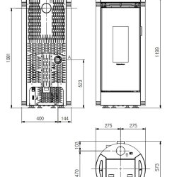 Debby pillebrndeovn med topafgang og bagudgang p 9kW (170m2) 
