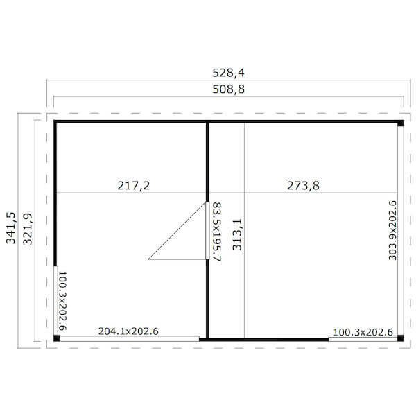 Hjemsted Eksklusiv anneks/havehus model 3.1 i ubehandlet p 15,67m2